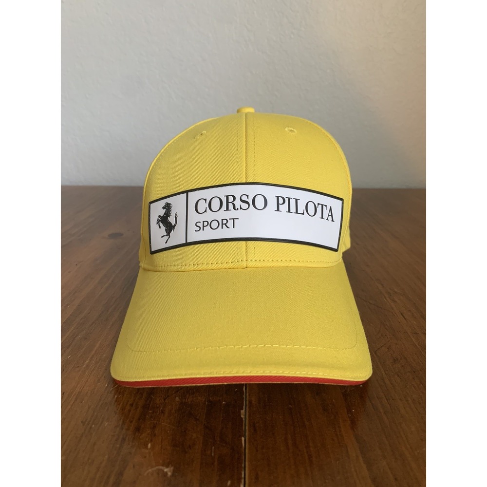 Ferrari Driving Experience Hat NEW Corso Pilota Sport Yellow Racing Italian Cars